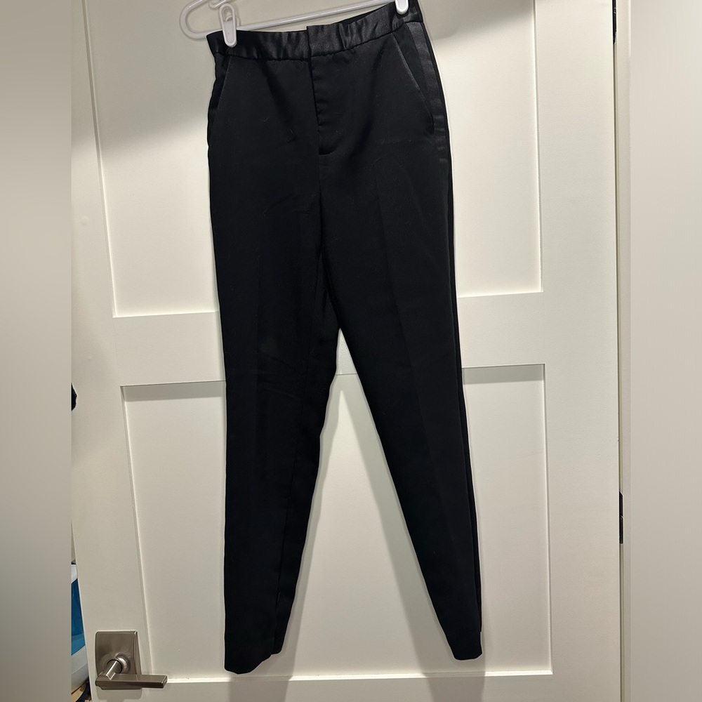 Zara women’s dress pants with metallic stripe